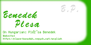 benedek plesa business card